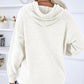 LoversLane Texture Drawstring Long Sleeve Hooded Sweater
