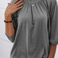 Full Size Gathered Detail Round Neck T-Shirt