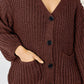 Pocketed Button Up Dropped Shoulder Cardigan
