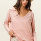 BiBi Exposed Seam V-Neck Long Sleeve T-Shirt - Brand BiBi