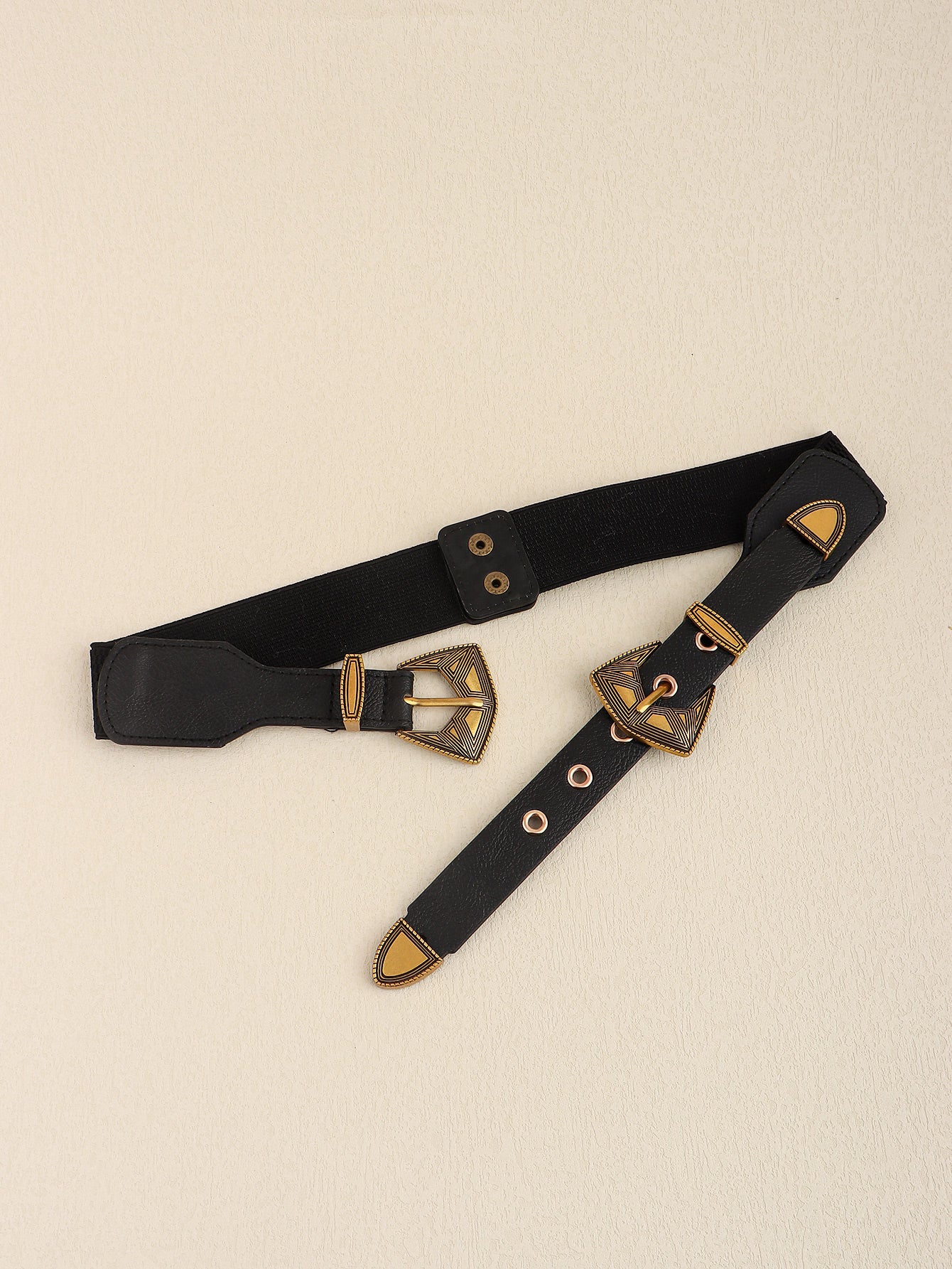 Jessica Anne Beauty Double Buckle PU Leather Belt