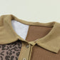 Women's Salena Half Button Leopard Collared Neck Blouse