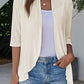 Open Front Ruffle Trim Cardigan
