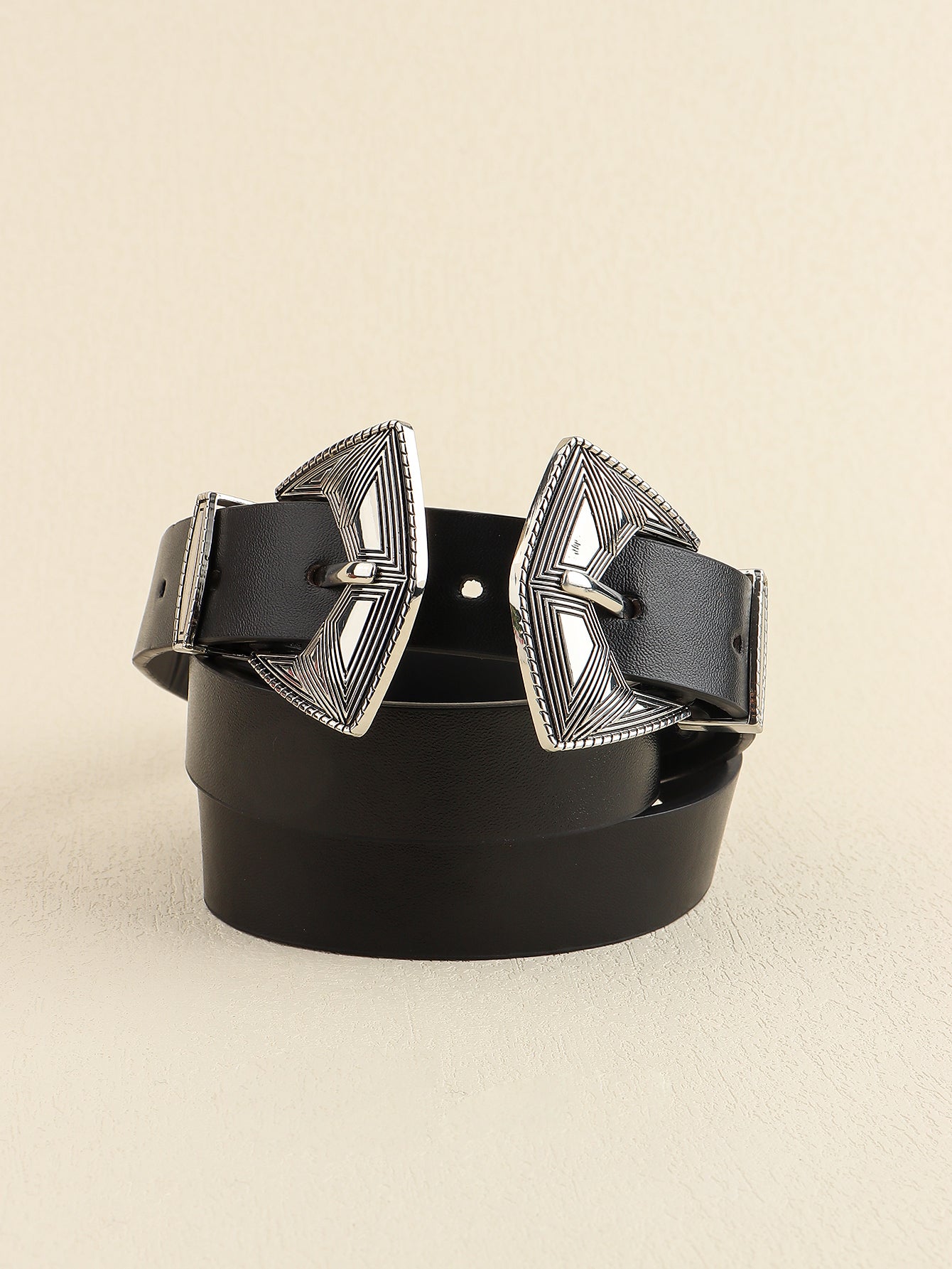 Jessica Anne Beauty Double Buckle PU Leather Belt