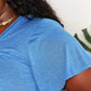 Full Size Double Take Ruched V-Neck Short Sleeve T-Shirt
