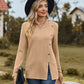 Decorative Button Slit Full Size Long Sleeve T-Shirt