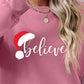 Christmas BELIEVE Graphic Long Sleeve Sweatshirt