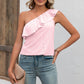 Full Size Eyelet One-Shoulder Tank