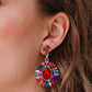Teardrop Shape Glass Stone Dangle Earrings