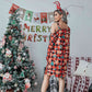Christmas Asymmetrical Neck Long Sleeve Mini Dress