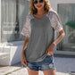 Leopard Round Neck Short Sleeve T-Shirt