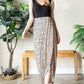 Heimish Full Size Slit Animal Print V-Neck Wide Strap Khaki Black Dress