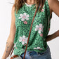Women's Sarah Full Size Printed Side Slit Round Neck Tank