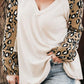 Plus Size Trylynn White Leopard V-Neck Raglan Sleeve Blouse
