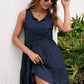 Women's Tassel Tie Lace Trim Sleeveless Dress