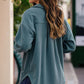 Button Up Collared Neck Long Sleeve Jacket