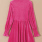 ChicDresses Smocked Round Neck Long Sleeve Dress