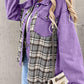Plaid Button Up Dropped Shoulder Jacket