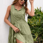 Women's Tassel Tie Lace Trim Sleeveless Dress