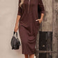 Striped Zip Front Hooded Dress