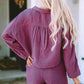Buttoned Long Sleeve Top and Shorts Set