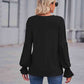 Full Size Round Neck Flounce Sleeve Blouse
