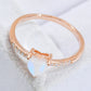 Women's Natural Moonstone Heart 18K Rose Gold-Plated Ring