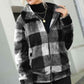 Kinsley Natalie Plaid Zip-Up Collared Jacket
