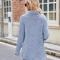 Laken Jay Ribbed Turtleneck Long Sleeve Slit Knit Top