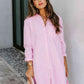 Button Up Collared Neck Long Sleeve Shirt Dress