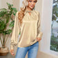 Cutout Mock Neck Long Sleeve Top
