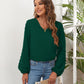 Full Size Swiss Dot Balloon Sleeve Blouse