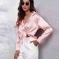 Collared Neck Buttoned Long Sleeve Shirt