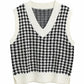 Houndstooth V-Neck Sweater Vest