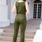 Drawstring Round Neck Sleeveless Jumpsuit