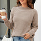 Chic Babe' Waffle-Knit Round Neck Reglan Sleeve Sweater 🦋