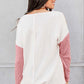 Full Size Color Block Cable-Knit Sweater