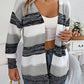 SocialBee Openwork Striped Open Front Cardigan