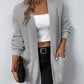 ZeldaMarie Rib-Knit Open Front Pocketed Cardigan