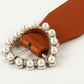 TranquilNights Pearl Heart Buckle Elastic Belt