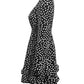 Printed Ruffle Trim Smocked Mini Dress
