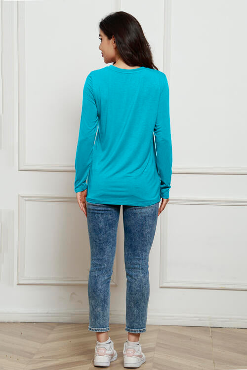 Basic Bae Full Size Round Neck Long Sleeve Top *