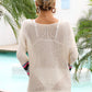 Rainbow Stripe Openwork Boat Neck Cover-Up