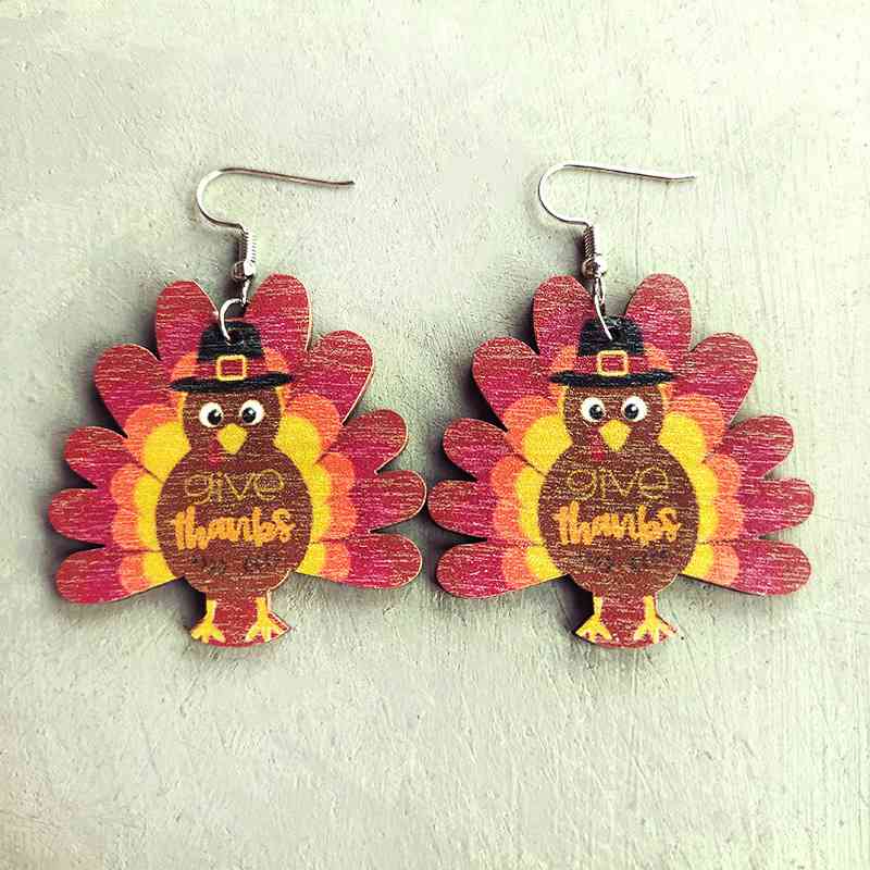 SEASONAL Thanksgiving Turkey Drop Earrings