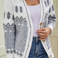 SavannahTree Printed V-Neck Buttoned Cardigan