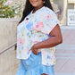 White Birch One And Only Full Size Short Sleve Floral Print Top