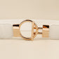 Circle Shape Buckle Zinc Alloy Buckle PU Leather Belt