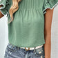 SO CHIC Pleated Detail Flutter Sleeve Blouse