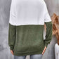 Full Size Two-Tone Crisscross Detail Sweatshirt
