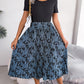Aaliyah Isla Printed Round Neck Pleated Dress